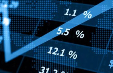 Financial data display showing percentage changes and trend arrows