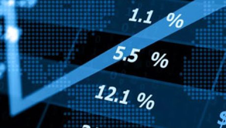 chart-left Financial data display showing percentage changes and trend arrows